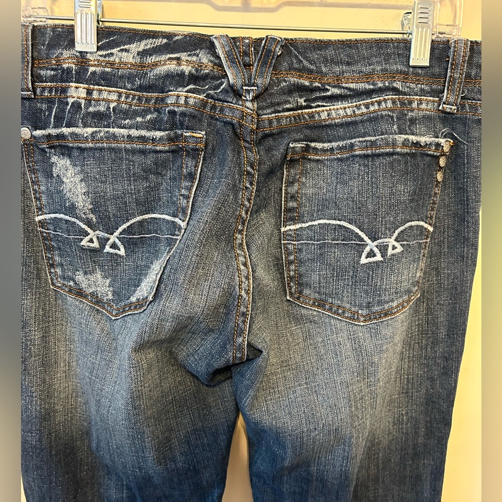 Miss Me Jeans Women Size 31 Medium Blue Wash Bootcut Danielle Low Rise Distress - Picture 4 of 12